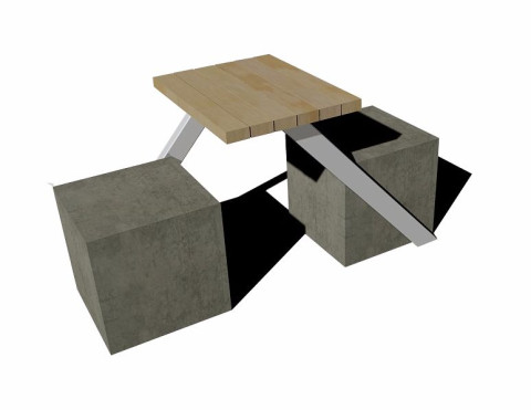 Picknicktafel kubus enkel